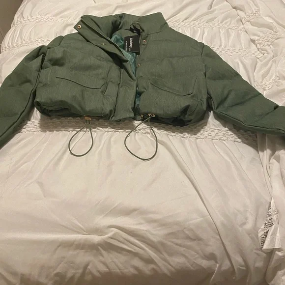 Olive Puffer Jacket - Picture 2 of 2